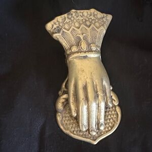 Vintage Brass Hand-Shaped Clip or door knocker